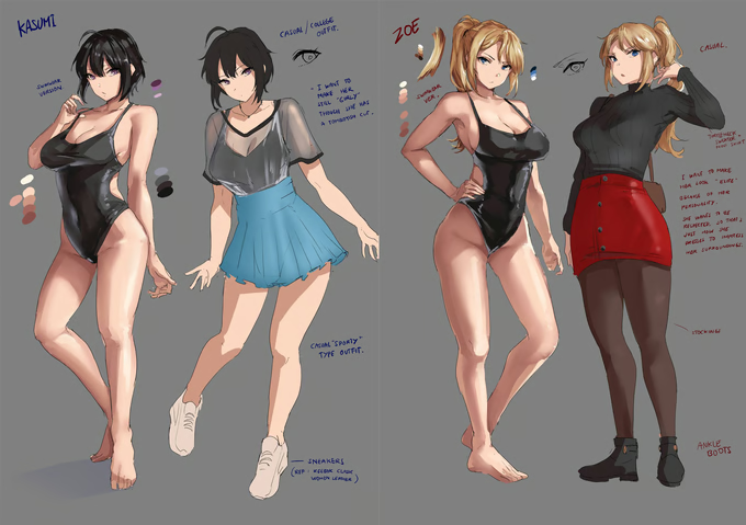 Swimmer's Admiration Concept Art